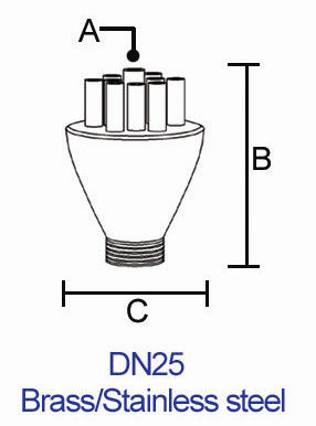 1 "dN25 Kuningan Berkonsentrasi Menembak Air Mancur Jet Nozzle Semprot Kepala
