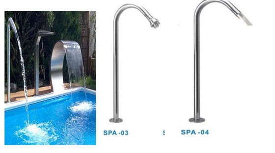 AAA ISO9001 SS304 Kolam Air Terjun Nozzle Untuk Pijat