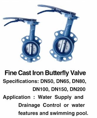 Aksesoris Air Mancur Kolam Renang Manual DN25 1 Inch Cast Iron Butterfly Valve