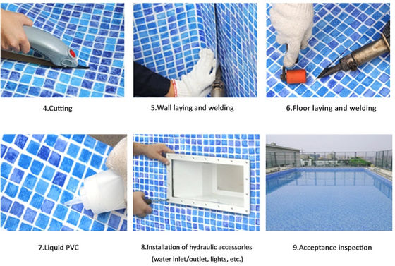 Linear Kolam Renang Waterproof 1.2mm Pvc