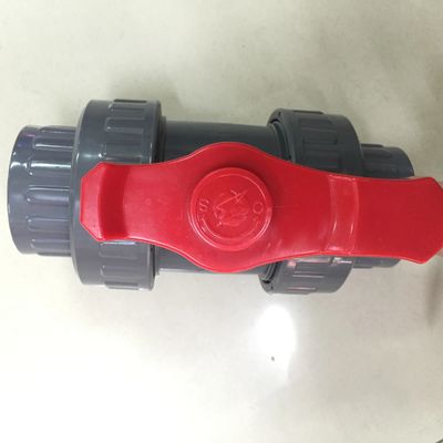 Hitam Merah DN20 UPVC Double Union Ball Valve