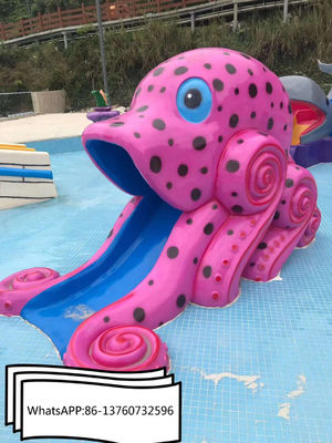 Outdoor Kids Water Park Equipment Seluncuran Air Fiberglass Octopus