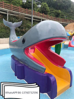 Anti UV Kids Water Park Peralatan Fiberglass Whale Water Slide