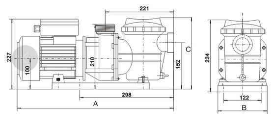 1.5 Inch 220v 0.75HP Pompa Air Mancur Kolam Renang