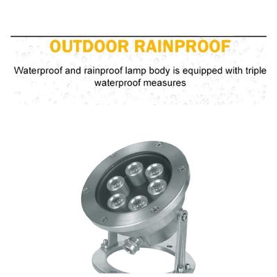 Lampu LED Bawah Air 2700K 6 Watt Sudut Balok 120 Derajat