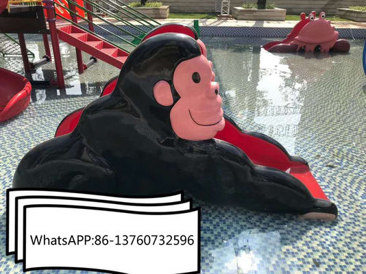 Peralatan Taman Air Anak Modern Seluncuran Air Fiberglass Monkey
